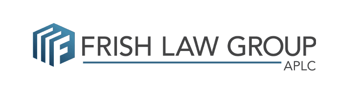 Logo of LA Litigation Law Firm featuring a stylized scale of justice in blue and white colors