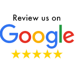 Google Review button with a star rating and text encouraging users to leave a review